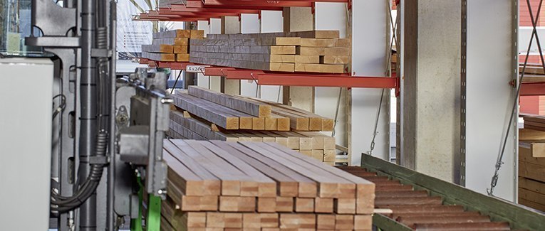 Darstellung des Leimbinderlagers bei HolzLand Hasselbach